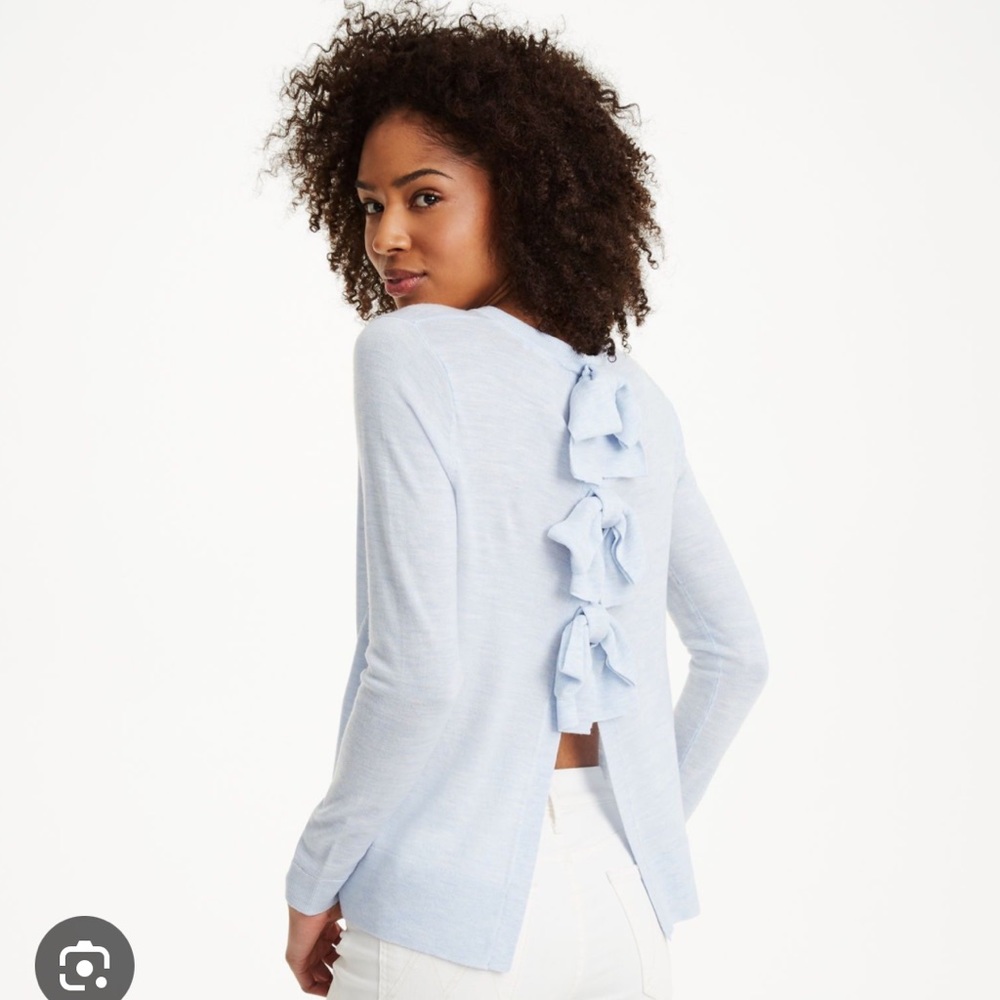 Club Monaco Light Blue Bow-Back Sweater